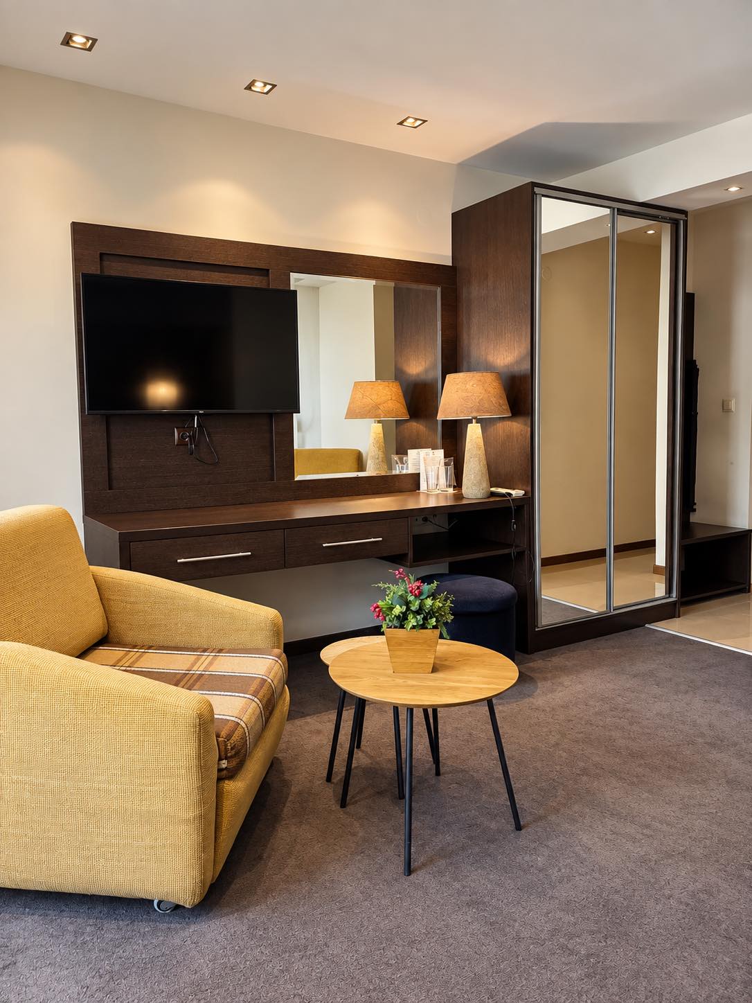 Interior of the Deluxe Double Room with one large bed